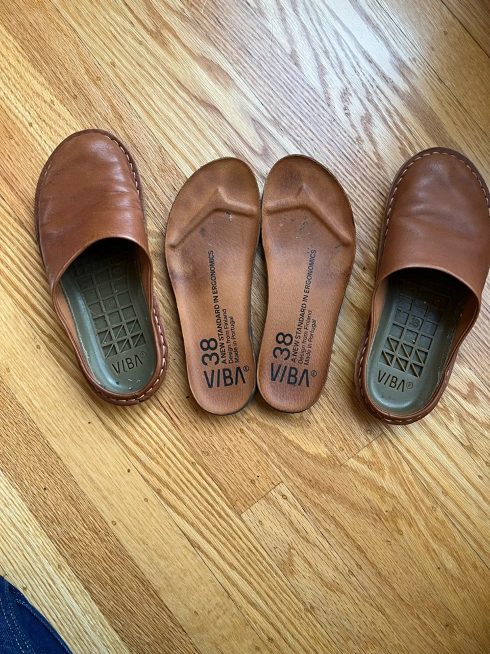 VIBAe Roma Women's Brown Leather Slip-On Mule Clogs - Picture 8 of 9